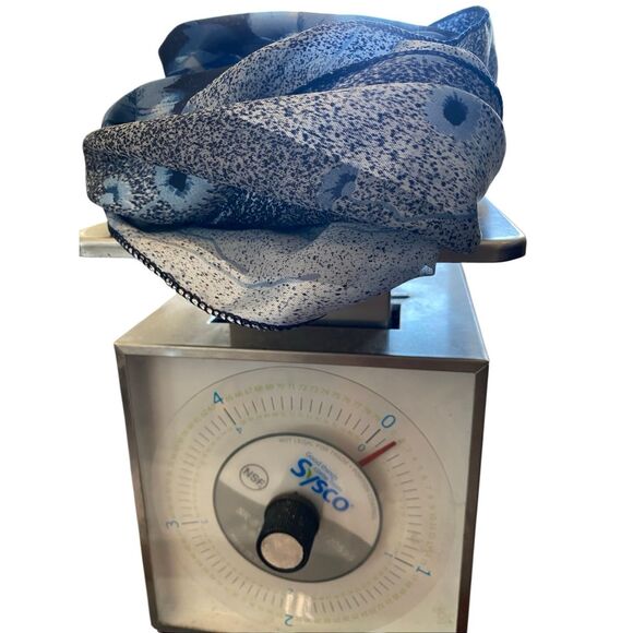 Sheer Blue Ombre Floral Scarf Wrap Lightweight Printed Shawl Soft Accessory - Picture 8 of 8